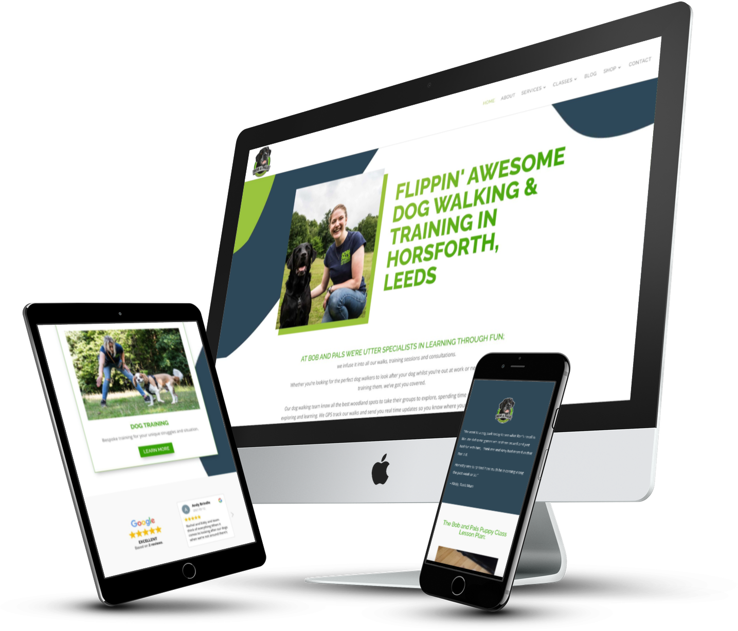 Bob and Pals dog walker and trainer website design